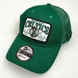New Era Boston Celtics 9FORTY Plate Trucker Snapback Adjustable Hat Cap OSFM NWT